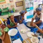 A group of individuals in a classroom setting, participating in a livelihood training program.