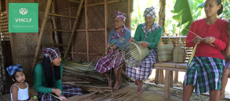 Silhouette of an indigenous person, holding a woven basket.